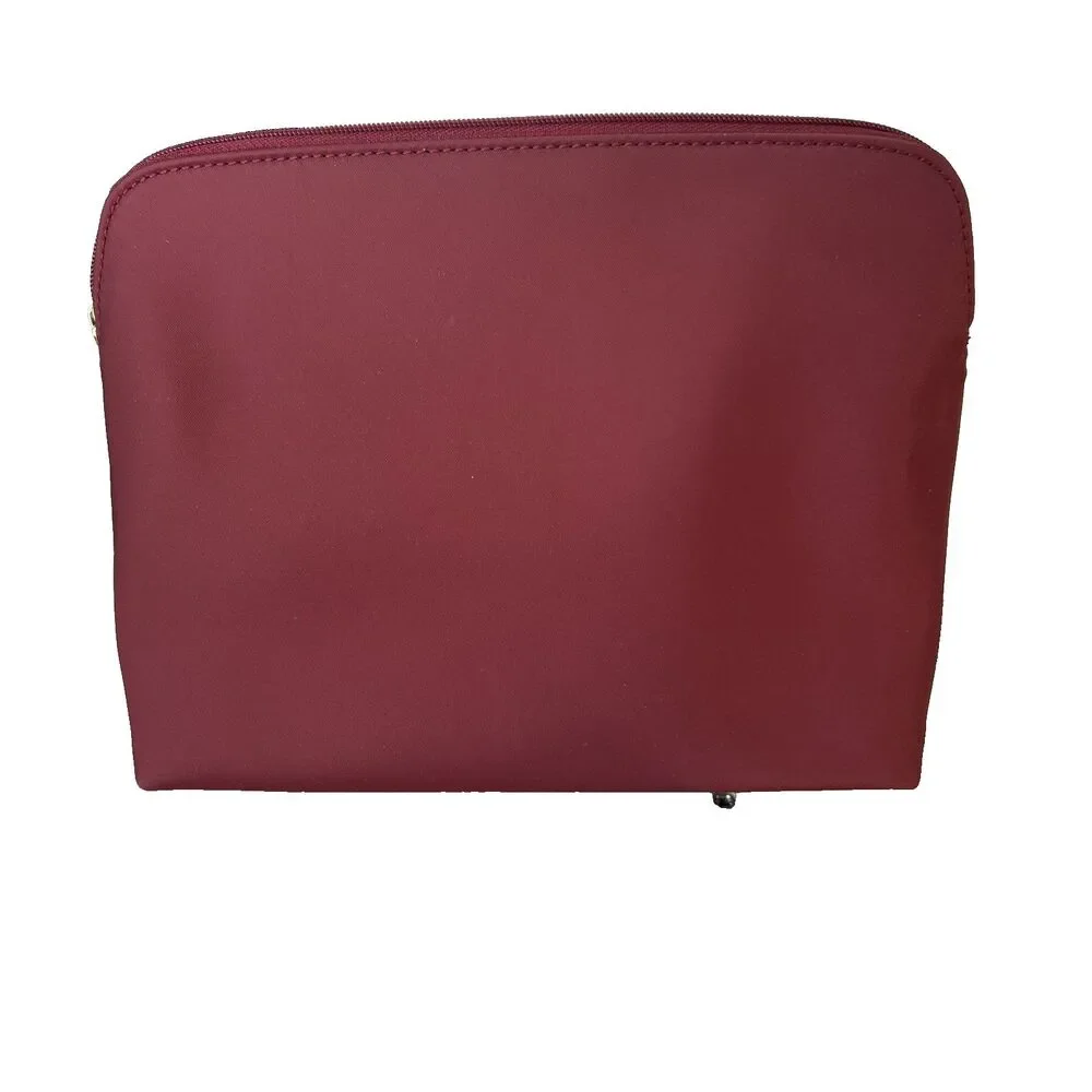 Kate Spade Briley Nylon Top Zip Medium Makeup Travel Bag Dark Currant NEW